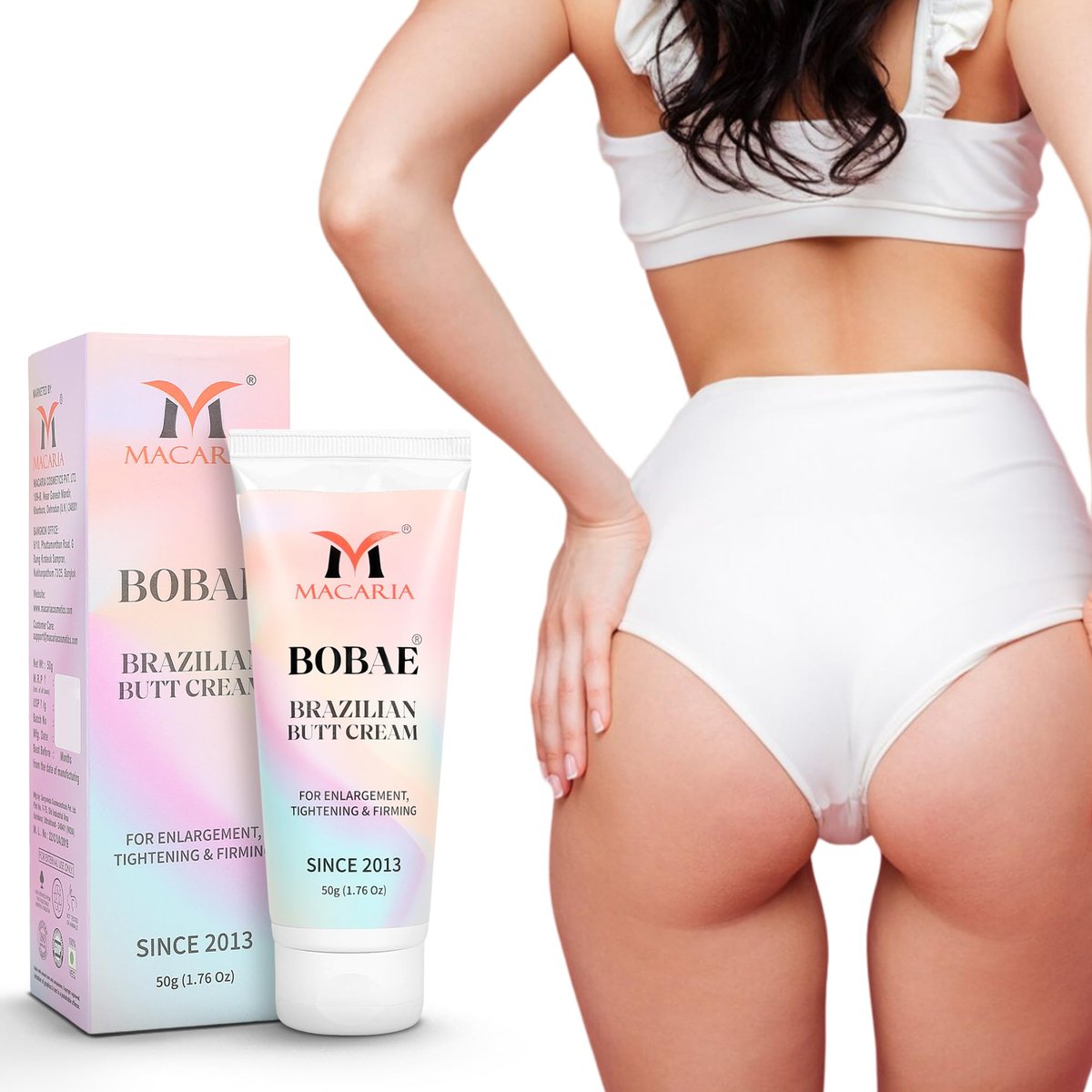 Bobae Brazilian Buttock Hips Vergrößerungs- und Pflegecreme (Gel) für Frauen – Booty Growth