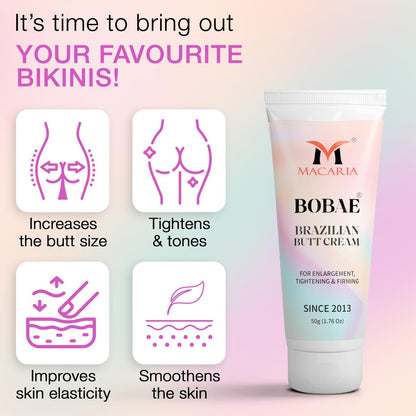 Bobae Brazilian Buttock Hips Vergrößerungs- und Pflegecreme (Gel) für Frauen – Booty Growth