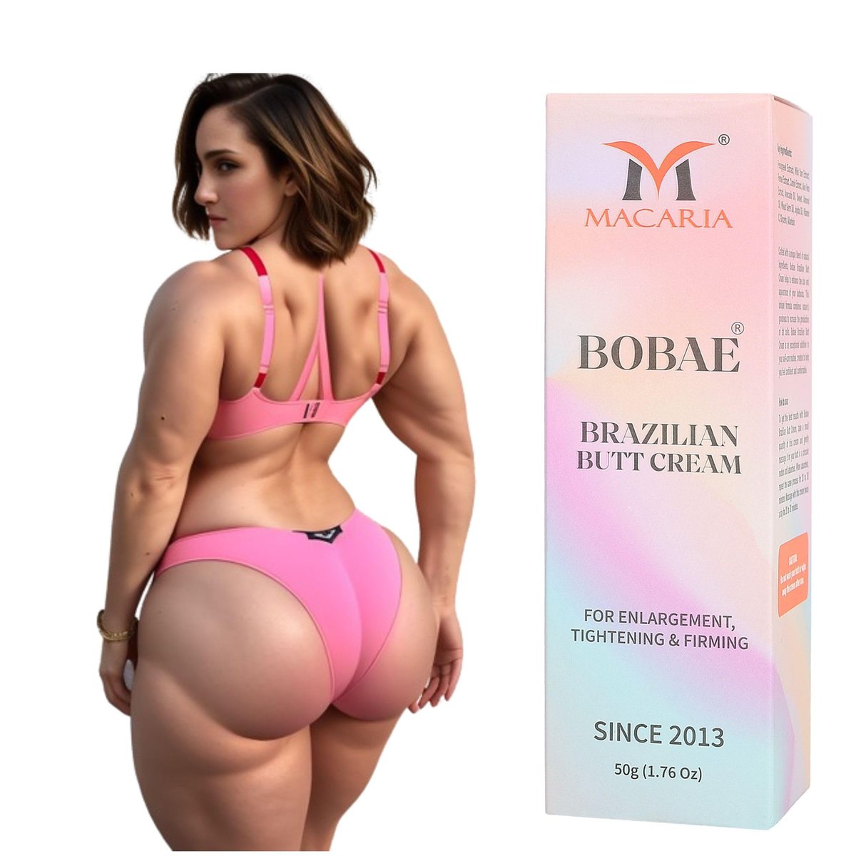 MACARIA Bobae Brazilian Butt Po-Vergrößerungs-Creme – Straffungs- und Formungsgel für ein volleres Gesäß