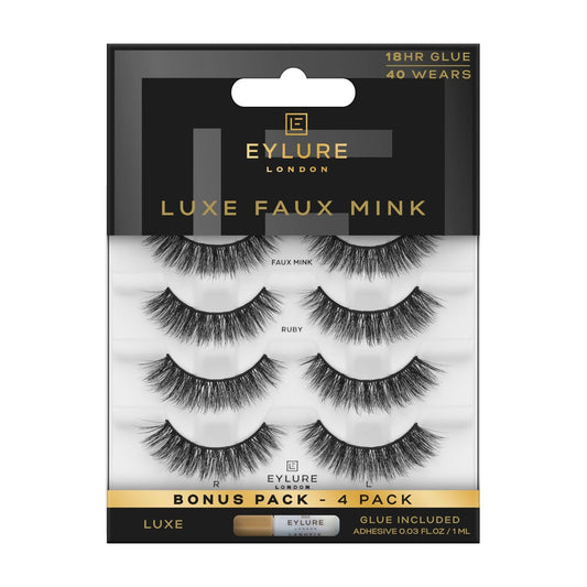 Eylure Luxe Faux Mink Ruby Wimpern Multipack – 4 Paar samtweiche Fake Lashes