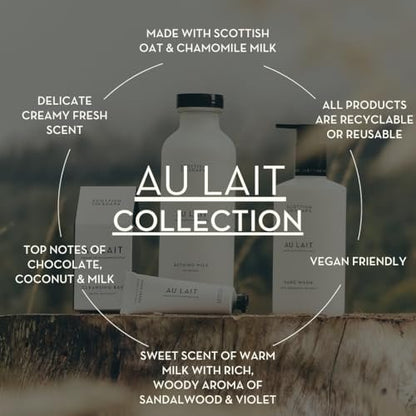 Scottish Fine Soaps Au Lait Handseife Nachfüllpackung, mit Bio-Hafer und Kamillenmilch, vegan, mit Schokoladen-, Kokos- und Sandelholzduft, 1,2 L