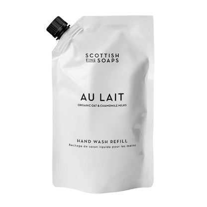 Scottish Fine Soaps Au Lait Handseife Nachfüllpackung, mit Bio-Hafer und Kamillenmilch, vegan, mit Schokoladen-, Kokos- und Sandelholzduft, 1,2 L