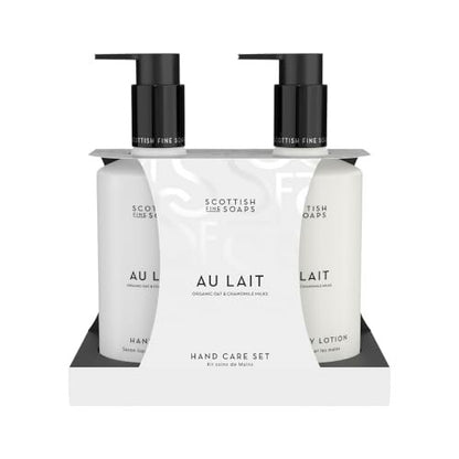 Scottish Fine Soaps Au Lait Luxury Hand Care Collection Set – Hafer & Kamillenmilch, Schokolade, Kokos & Sandelholz Duft, vegan