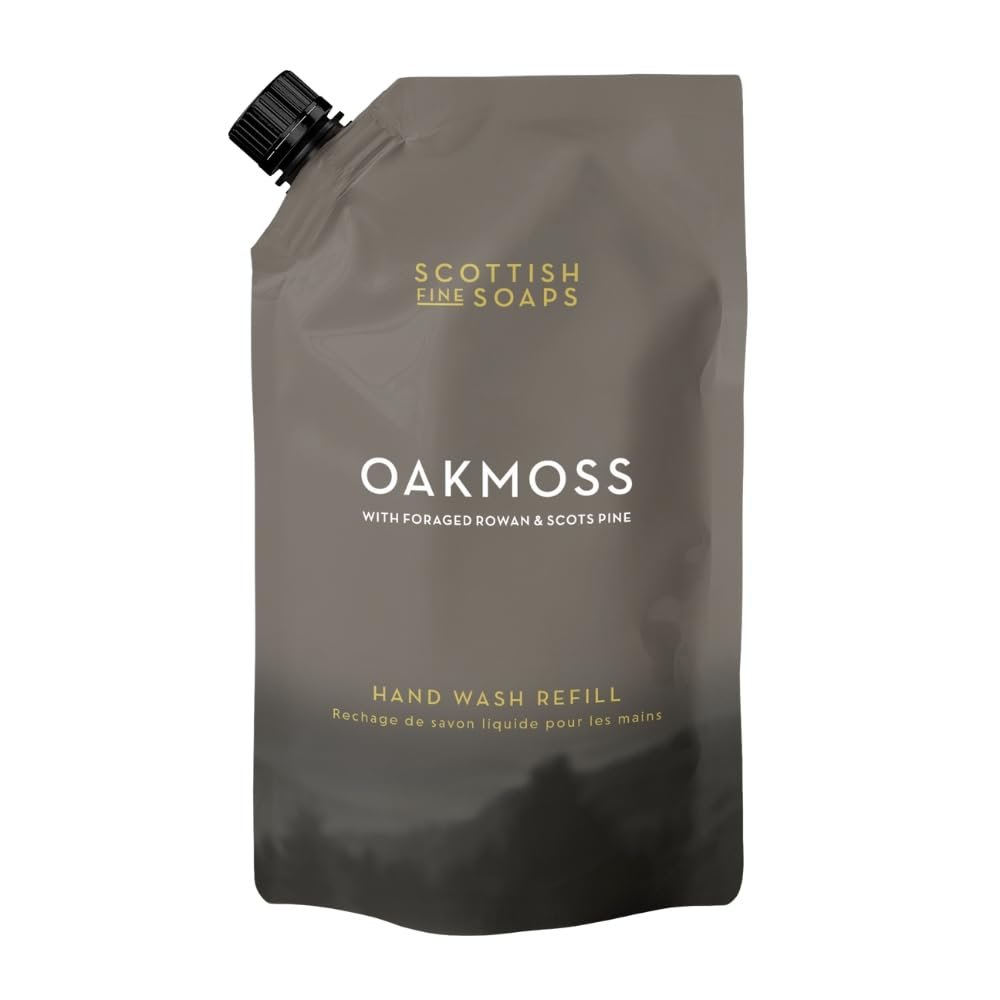 Scottish Fine Soaps Oakmoss Hand Wash Nachfüllbeutel 1,2 l – Umweltfreundlicher Nachfüllpack mit Panthenol und Oakmoss-Extrakt