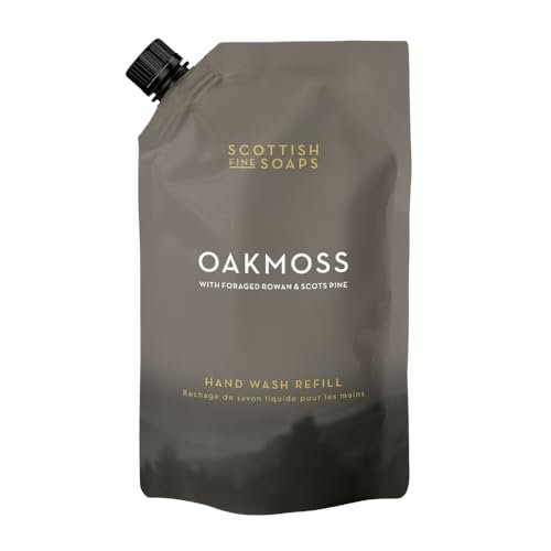 Scottish Fine Soaps Oakmoss Hand Wash Nachfüllbeutel 1,2 l – Umweltfreundlicher Nachfüllpack mit Panthenol und Oakmoss-Extrakt