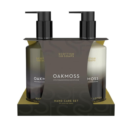 Scottish Fine Soaps Oakmoss Hand Care Set – Handseife & Lotion mit Panthenol und Eichenmoos-Extrakt