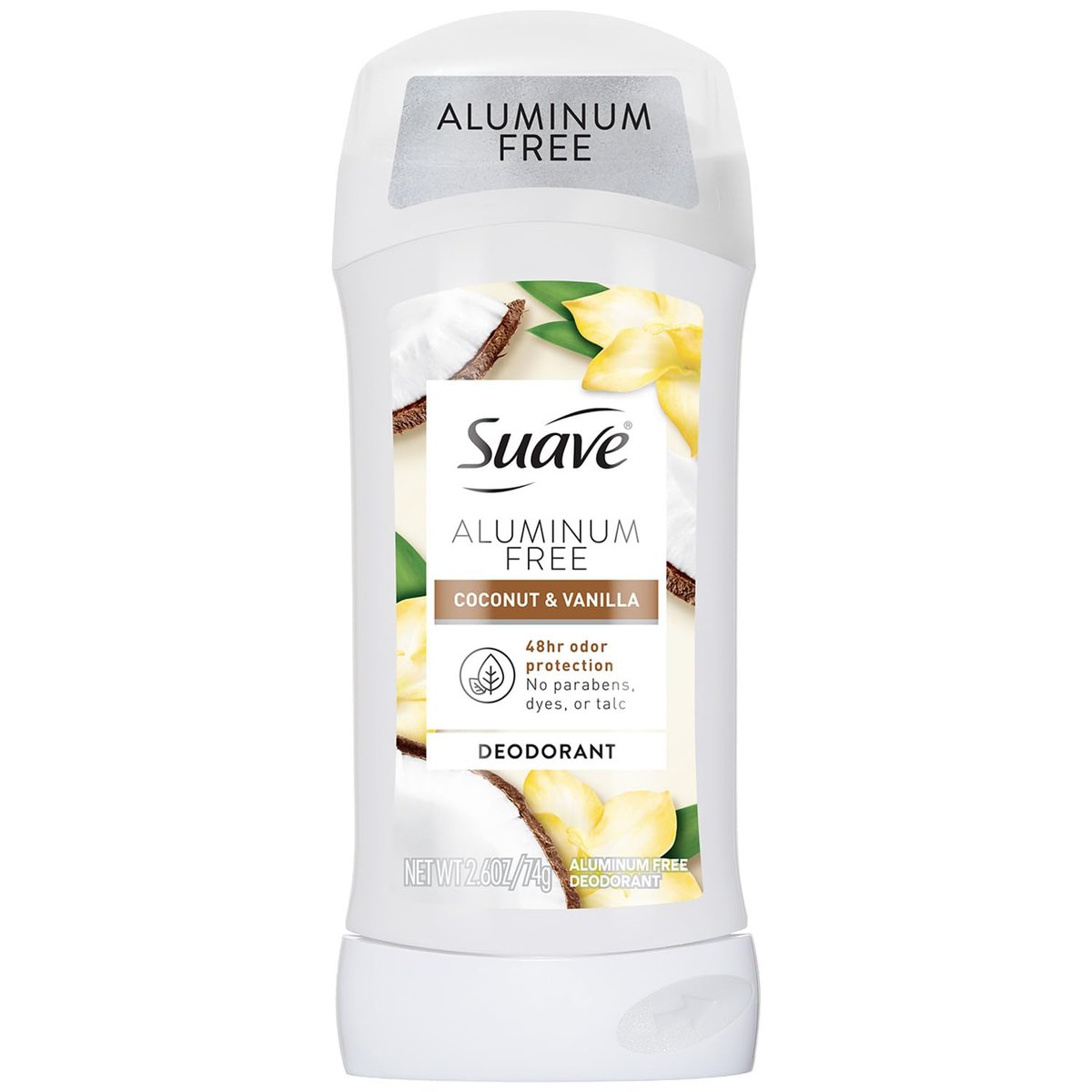 Suave Deodorant für Frauen ohne Aluminium, Kokosnuss & Vanille, 2,6 Unzen