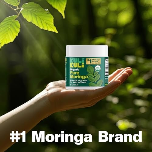 KULI KULI Bio reine Moringa Kapseln, 60 Stück – Natürliches Nahrungsergänzungsmittel