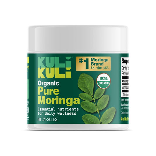 KULI KULI Bio reine Moringa Kapseln, 60 Stück – Natürliches Nahrungsergänzungsmittel