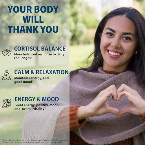 StrongVit Cortisol Supplements für Frauen und Männer mit Magnesium, Ashwagandha & L-Theanin – Hochwirksamer Cortisol-Reduzierer, Stressabbau & Schlafunterstützung, 60 Kapseln