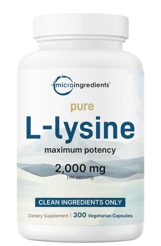 Reines L-Lysin 2.000 mg, 300 vegane Kapseln | Maximale Potenz, leicht absorbierbar, freie Form | Essentielle Aminosäure für Kollagen-, Lippen- und Immununterstützung | Saubere Inhaltsstoffe ohne Füllstoffe