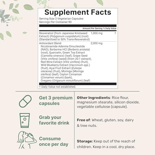 Micro Ingredients Resveratrol NAD Komplex 3.000 mg für Frauen und Männer, 240 vegane Kapseln | NMN Nahrungsergänzungsalternative | 11-in-1 Formel mit NAD+, Quercetin, Moringa, Berberin, Traubenkern & Oregano
