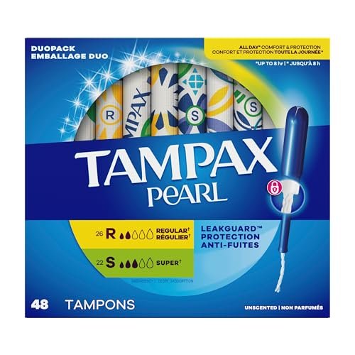 Tampax Pearl Tampons Ultra – 60 Stück mit LeakGuard Geflecht für zuverlässigen Schutz