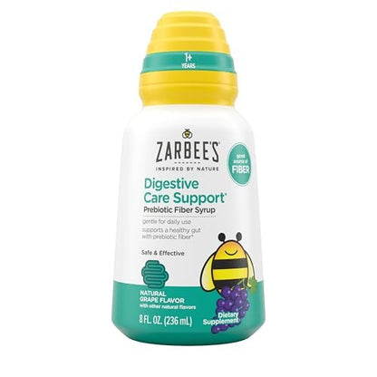 Zarbee’s Kinder Verdauungsunterstützung* Präbiotischer Fruchtsirup, Traubengeschmack mit anderen natürlichen Aromen, Flüssigfaser für Kinder, tägliche Verdauungshilfe, glutenfrei, Agave, 236 ml