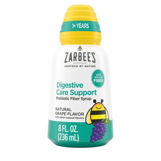 Zarbee’s Kinder Verdauungsunterstützung* Präbiotischer Fruchtsirup, Traubengeschmack mit anderen natürlichen Aromen, Flüssigfaser für Kinder, tägliche Verdauungshilfe, glutenfrei, Agave, 236 ml