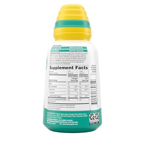 Zarbee’s Kinder Verdauungsunterstützung* Präbiotischer Fruchtsirup, Traubengeschmack mit anderen natürlichen Aromen, Flüssigfaser für Kinder, tägliche Verdauungshilfe, glutenfrei, Agave, 236 ml