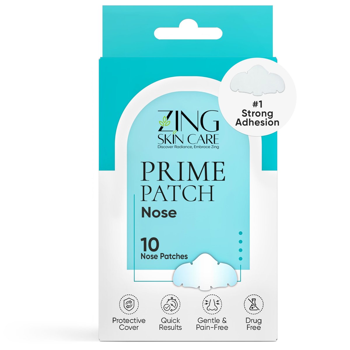 Prime Patch Nasenpflaster – Hydrokolloidpflaster gegen Pickel & Mitesser, Porenpflege – Absorbiert Akne-Schmutz & Öl, Starke Haftung, Einfaches Entfernen, Vegan, 10 Stück – Hergestellt in Korea