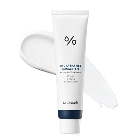 Dr.Ceuracle Hydra Barrier Mineral Sonnenschutz SPF 50 – Koreanischer Sonnenschutz mit Zinkoxid und Hyaluronsäure, Feuchtigkeitsspendend und Glow (50 ml / 1,69 fl. oz.)