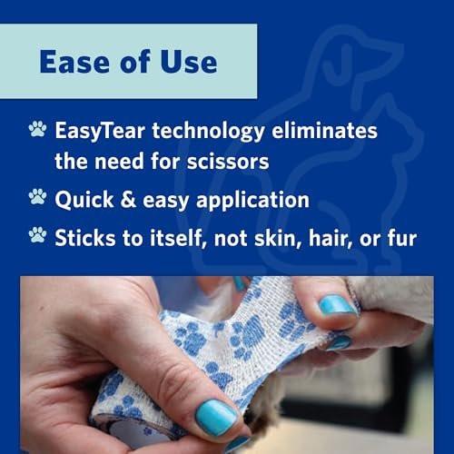 OVIK Health PetFlex Paw Pack – Flexible selbsthaftende elastische Bandage für die Wundversorgung – Erste-Hilfe-Wickel für Kleintiere wie Hunde, Katzen und andere Haustiere – 2 Zoll, 2 Rollen