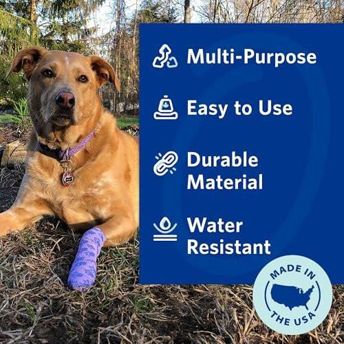 OVIK Health PetFlex Paw Pack – Flexible selbsthaftende elastische Bandage für die Wundversorgung – Erste-Hilfe-Wickel für Kleintiere wie Hunde, Katzen und andere Haustiere – 2 Zoll, 2 Rollen