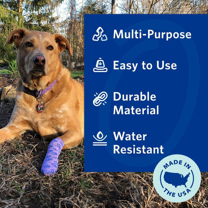 OVIK Health PetFlex Paw Pack – Flexible selbsthaftende elastische Bandage für die Wundversorgung – Erste-Hilfe-Wickel für Kleintiere wie Hunde, Katzen und andere Haustiere – 2 Zoll, 2 Rollen