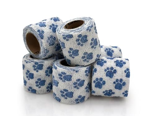 OVIK Health PetFlex Paw Pack – Flexible Selbstklebende Elastische Bandage für die Wundversorgung – Erste-Hilfe-Wickel für Kleintiere wie Hunde, Katzen und andere Haustiere – 2 Zoll, 6 Rollen