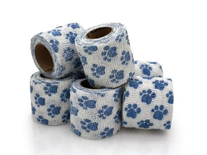 OVIK Health PetFlex Paw Pack – Flexible Selbstklebende Elastische Bandage für die Wundversorgung – Erste-Hilfe-Wickel für Kleintiere wie Hunde, Katzen und andere Haustiere – 2 Zoll, 6 Rollen