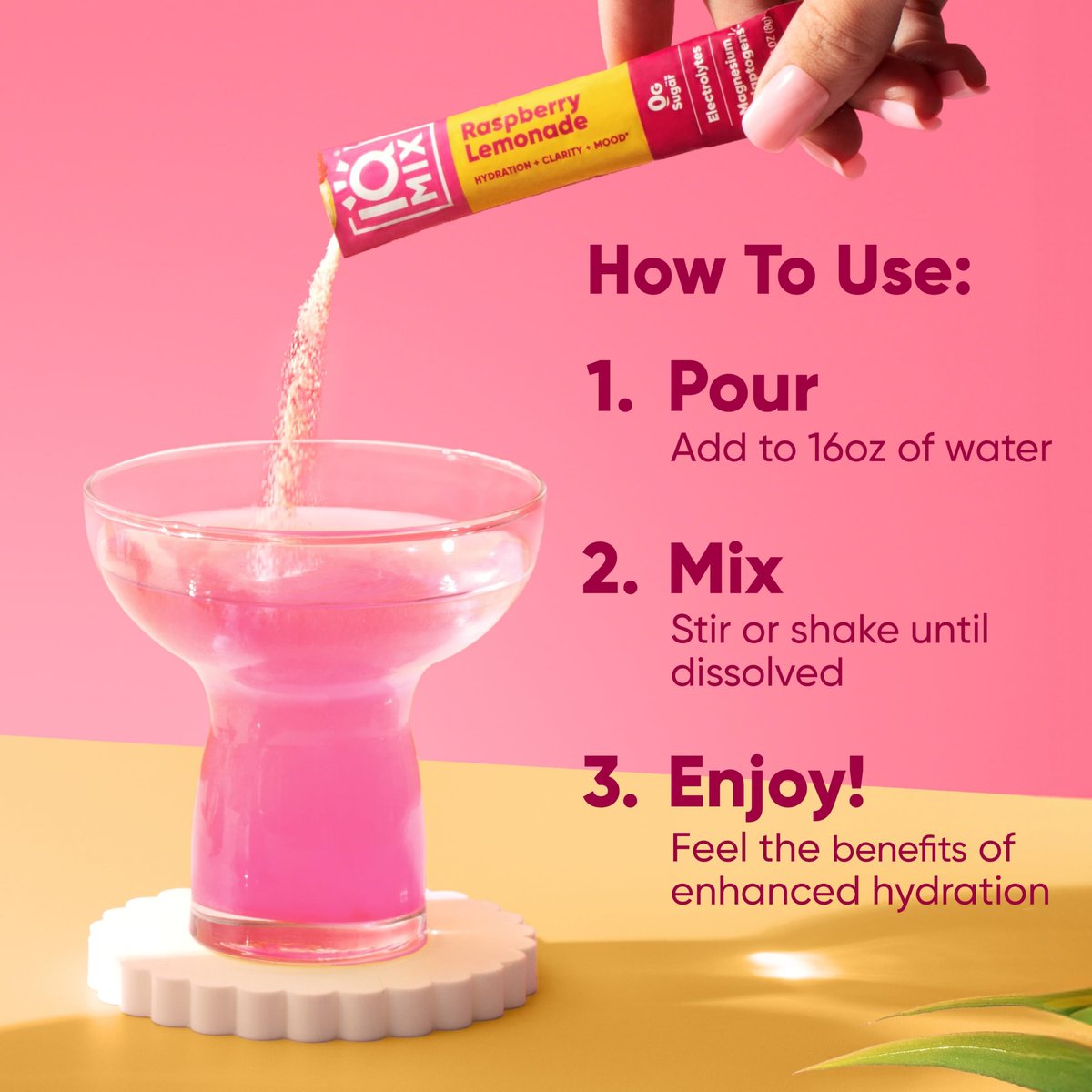 IQMIX Hydration Electrolyte Powder – 4-in-1 Formel für Hydration, geistige Klarheit, Stimmung und Erholung – Zuckerfreies Getränkepulver, Keto, Magnesium-L-Threonat, Löwenmähne – 20 Portionen Neuer Himbeer-Limonade-Geschmack