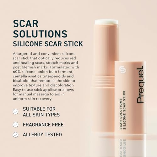 Prequel Skin Scar Solutions 60% Silikon-Narbenstift – Dicker, samtiger Film für Narben – Mit Centella Asiatica und Vitamin E – Beruhigend und okklusiv