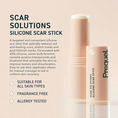 Prequel Skin Scar Solutions 60% Silikon-Narbenstift – Dicker, samtiger Film für Narben – Mit Centella Asiatica und Vitamin E – Beruhigend und okklusiv