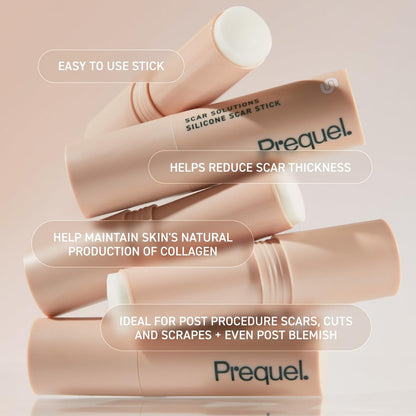 Prequel Skin Scar Solutions 60% Silikon-Narbenstift – Dicker, samtiger Film für Narben – Mit Centella Asiatica und Vitamin E – Beruhigend und okklusiv