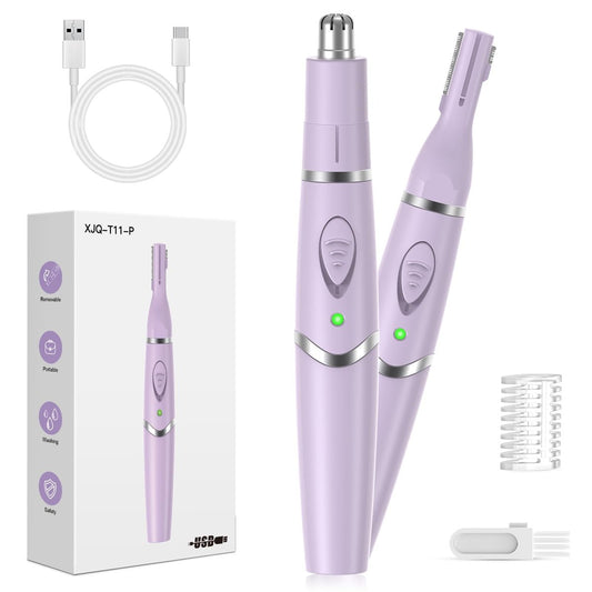 Yinowt Nasen- und Ohrenhaartrimmer für Frauen, 2026 Professioneller Schmerzfreier 2-in-1 USB-Aufladbarer Augenbrauen- & Gesichtshaartrimmer, Präzisionswerkzeug mit starkem Motor und Doppelklingen, IPX7 wasserdicht