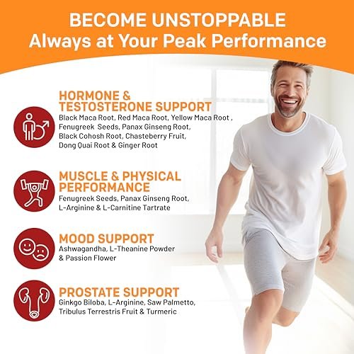 19-in-1 Extra Starkes Peruanisches Maca-Wurzelkapseln - 9125 mg Ashwagandha Nahrungsergänzungsmittel mit Bockshornklee und Ginseng für Stimmung, Hormone und Leistungsunterstützung (120 Stück)