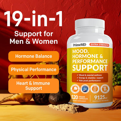 19-in-1 Extra Starkes Peruanisches Maca-Wurzelkapseln - 9125 mg Ashwagandha Nahrungsergänzungsmittel mit Bockshornklee und Ginseng für Stimmung, Hormone und Leistungsunterstützung (120 Stück)