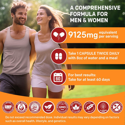 19-in-1 Extra Starkes Peruanisches Maca-Wurzelkapseln - 9125 mg Ashwagandha Nahrungsergänzungsmittel mit Bockshornklee und Ginseng für Stimmung, Hormone und Leistungsunterstützung (120 Stück)
