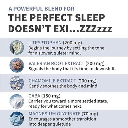 12-in-1 Schlafunterstützung Kapseln - Melatoninfrei & nicht abhängig machend mit Magnesium, Ashwagandha, L-Tryptophan, Baldrianwurzel, GABA und 5-HTP (90 Kapseln)