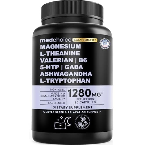 12-in-1 Schlafunterstützung Kapseln - Melatoninfrei & nicht abhängig machend mit Magnesium, Ashwagandha, L-Tryptophan, Baldrianwurzel, GABA und 5-HTP (90 Kapseln)