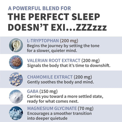 12-in-1 Schlafunterstützung Kapseln - Melatoninfrei & nicht abhängig machend mit Magnesium, Ashwagandha, L-Tryptophan, Baldrianwurzel, GABA und 5-HTP (90 Kapseln)