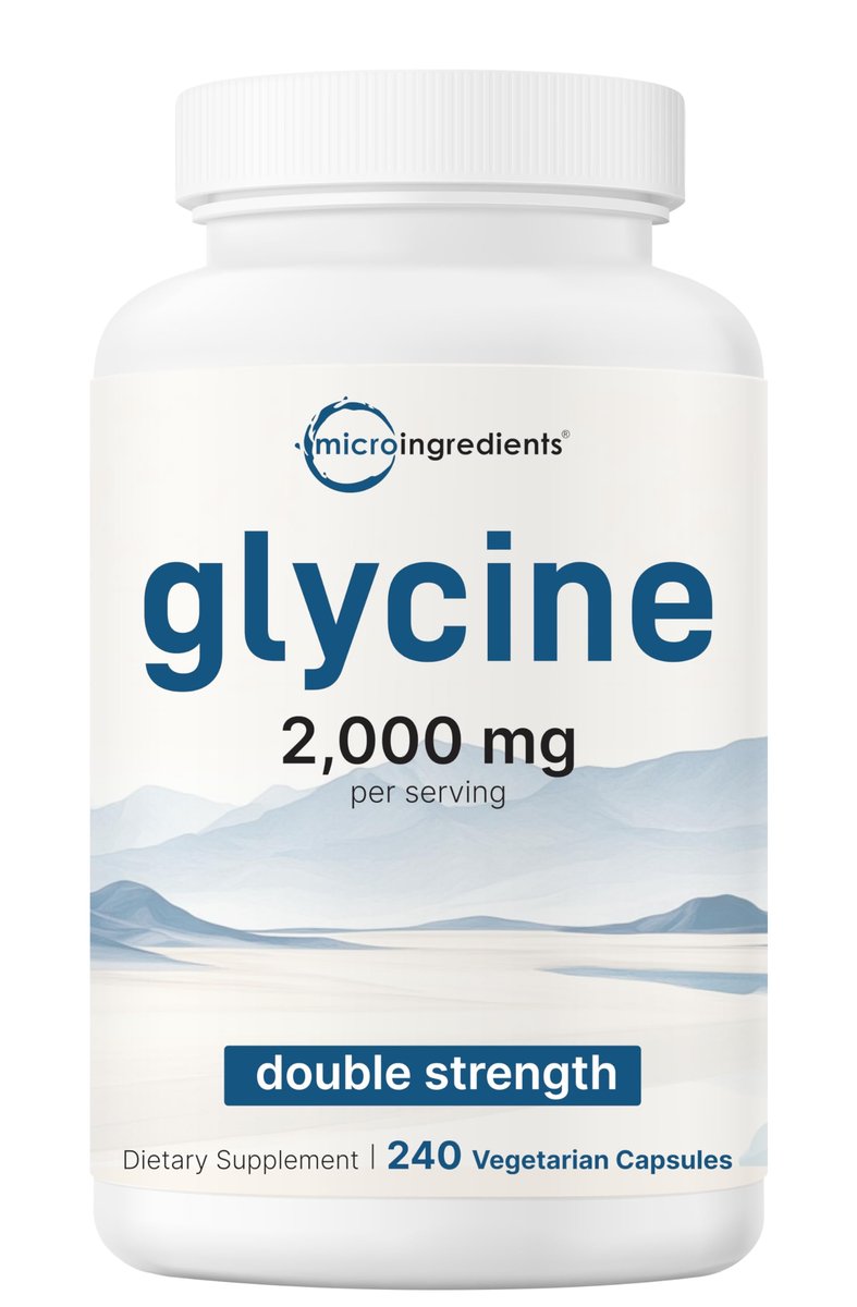 Glycin 2.000 mg pro Portion, 240 vegane Kapseln | Freie Form | Doppelte Stärke Aminosäuren | Erholsamer Schlaf und Neurotransmitter-Unterstützung | Non-GMO, Glutenfrei
