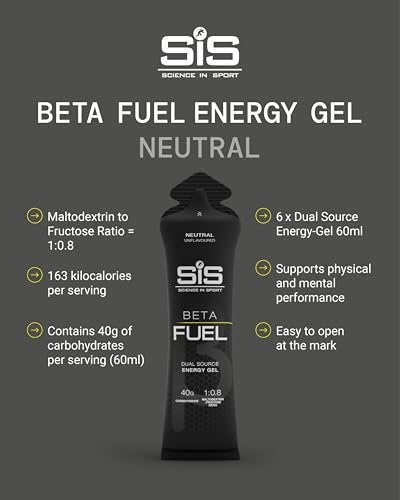Science in Sport BETA Fuel Gel – Dual-Quellen-Energiegel – Isotonischer Gel – Schnell absorbierende Kohlenhydratenergie – Sporternährung – Magenfreundlich – Neutraler Geschmack – 6er-Pack