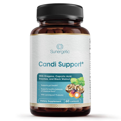 Premium Candida Cleanse Supplement – Candida Support mit Oregano, Caprylsäure, Schwarznuss & Probiotika – Unterstützt Darmgesundheit, Verdauung & Darmflora - 60 Kapseln