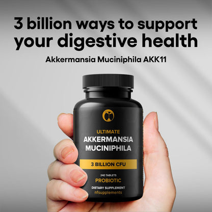 Akkermansia Muciniphila Probiotikum 3 Milliarden KBE 240 Tabletten – Unterstützt Verdauung & Darmgesundheit – Vegan, Glutenfrei, Nicht-GVO