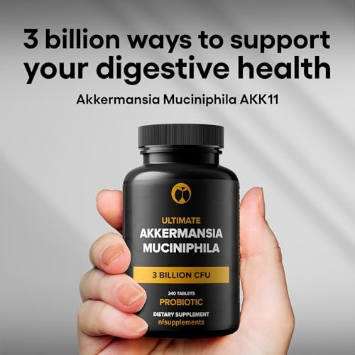 Akkermansia Muciniphila Probiotikum 3 Milliarden KBE 240 Tabletten – Unterstützt Verdauung & Darmgesundheit – Vegan, Glutenfrei, Nicht-GVO