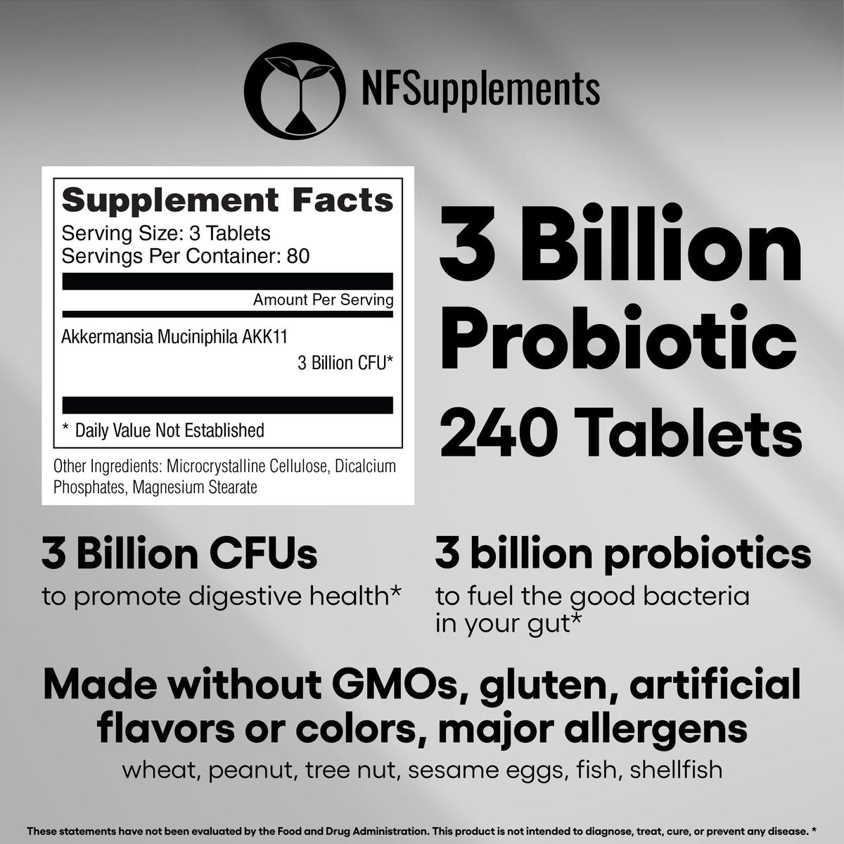 Akkermansia Muciniphila Probiotikum 3 Milliarden KBE 240 Tabletten – Unterstützt Verdauung & Darmgesundheit – Vegan, Glutenfrei, Nicht-GVO