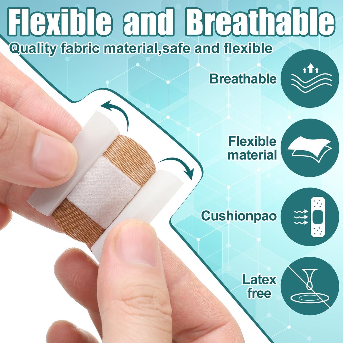 Funtery 100 Adhesive Spot Bandage 4 Größen Runde Flexible Stoff Pflaster Tan Nicht Latex Wundversorgung und versteckt Hautflecken Ideal für kleine Einschnitte