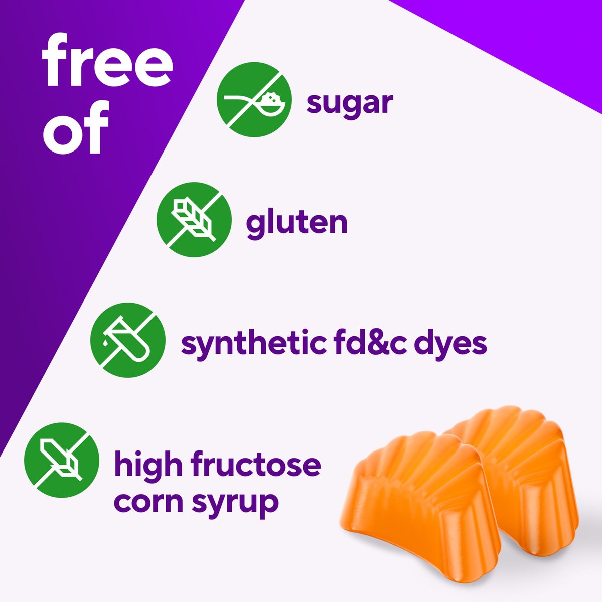 Vitafusion Zuckerfreie Power C Vitamin C Gummis – Tägliche Erwachsenen-Vitamine für Immunsystem-Unterstützung, Orangen-Geschmack, 90 Stück