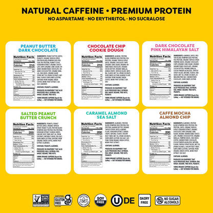 Quantum Energy Squares Energieriegel mit Koffein & 10g Protein – Vegan, glutenfrei, sojafrei, milchfrei – 12er-Pack