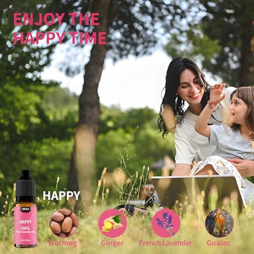 MISIJI Ätherische Öle Set – 6x10ml Duftmischungen für Diffuser, Aromatherapie, Wohlbefinden & Entspannung