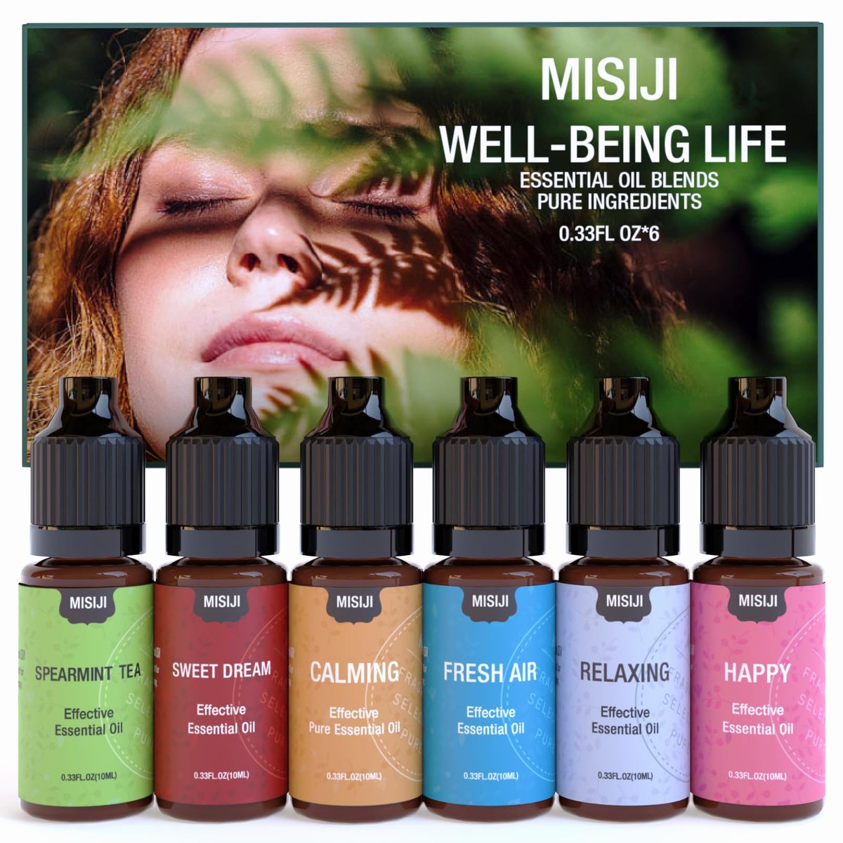MISIJI Ätherische Öle Set – 6x10ml Duftmischungen für Diffuser, Aromatherapie, Wohlbefinden & Entspannung