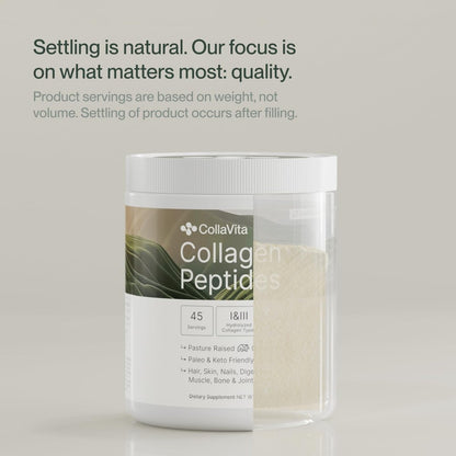 Colla Vita Kollagenpeptide Pulver – Weidehaltung, hydrolysiertes Kollagen Typ I & III für Haare, Nägel, Haut und Gelenke, geschmacksneutral, 30 Portionen (283 g)
